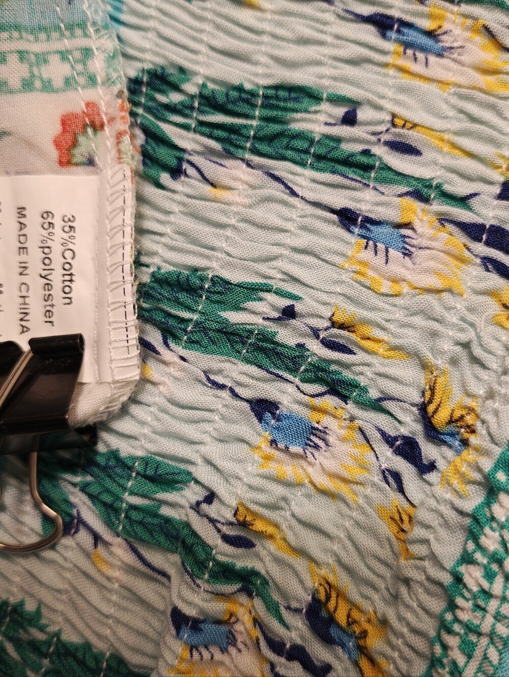 Bohemian Strapless Floral Maxi Dress in Turquoise & White - Picture 9 of 11